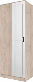 Uchylna szafa narożna dąb sonoma + biały - Cronix