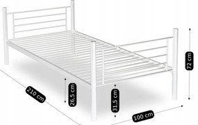 Łóżko Piętrowe Dla Dzieci 90x200 cm RODEZ Metalowe Białe