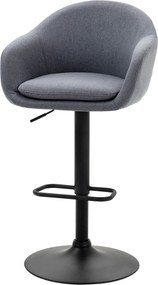 HOMCOM Barstool 92-112cm Regulowany na wysokość Barowy krzesło w stylu lnianym Ciemnoszary