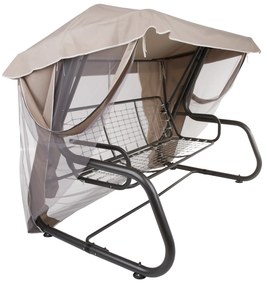 Dach z moskitierą do huśtawki ogrodowej 228 x 126 cm Rimini / Venezia cappucino D031-15CW PATIO