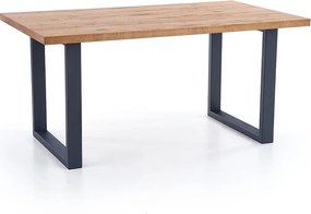 Stół PEREZ 160(250)x90 jasny dąb/czarny