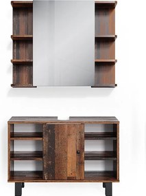 Zestaw mebli łazienkowych rustykalny dąb 60x32x54 fynn