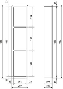 Mexen X-Wall-K półka wnękowa z konglomeratu 93,2 x 20,7 cm, biała - 1900932010