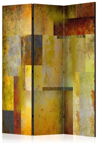 Parawan dwustronny Abstrakcje 135x172 cm 3-częściowy żółty ARTGEIST B