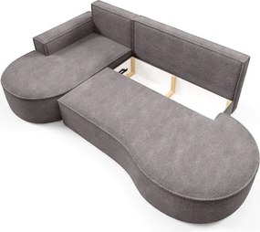 Narożnik MOLLY Lewostronny z funkcją spania, wolnostojący tkanina ABRIAMO 07 Szary