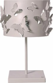 Lampa stołowa Farfallosa 20x20x37 cm z perforowanego żelaza, motywy motyli, efekt dekoracyjny, E27, made in Italy, Gelso