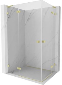 Mexen Lunar L Duo kabina prysznicowa uchylna 95 x 80 cm, transparent, złota szczotkowana - 834L-095L-080P-55-00