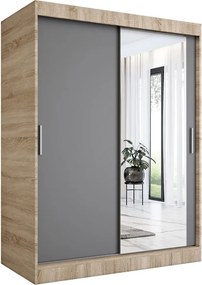 Szafa przesuwna dąb sonoma + antracyt 150 cm H4-H88