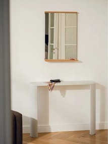 Lustro z półką z drewnianą ramą ścienne 50x75 cm Lun – noo.ma