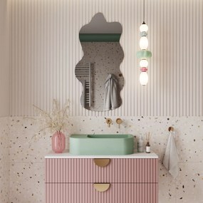 Lustro dekoracyjne w kształcie chmurki oszlifowane bez podświetlenia CLOUD | Różne rozmiary | Różne kolory : Kolor tafli szkła - Grafit, Rozmiar - 50 x 100 cm