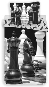 PrzytulneMieszkanie.pl PrzytulneMieszkanie.pl Pościel bawełniana 3D CHESS DREAM czarno-biała, 100% bawełna Rozmiar pościeli: 70 x 90 cm | 140 x 200 cm