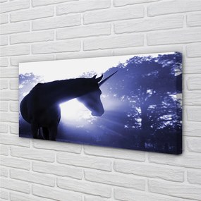 Obraz drukowany na płótnie Las i Jednorożec