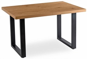 Stół Prostokątny Rozkładany TOMAS 130-230 cm Dąb Złoty/Czarny do Jadalni Nowoczesny Loft