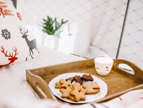 Biały porcelanowy talerz MERRY CHRISTMAS