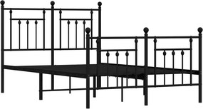 Czarne metalowe łóżko małżeńskie 150x200cm E1-P29
