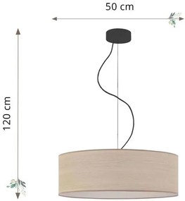 Żyrandol w stylu eko z abażurem 50 cm - EX851-Hajfes Hring 4X