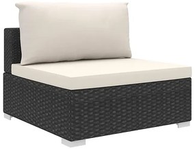 Czarno-kremowy 6-częściowy wypoczynkowy zestaw do ogrodu W1-M00