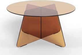 Brązowy szklany okrągły stolik ø 80 cm Samos – Actona