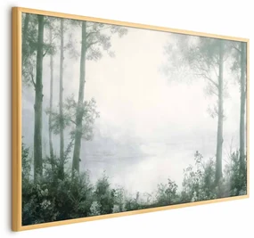Plakat Lasek i staw 90x60 cm z ramą złotą bez marginesu ARTGEIST B