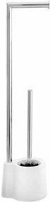 Stojak na papier toaletowy ze szczotką do WC i pojemnikiem, elegancki zestaw łazienkowy - WENKO