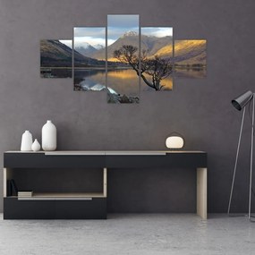 Obraz - Góry nad jeziorem (125x70 cm)