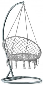 Szary wiszący fotel KOLUMBIA ze stojakiem