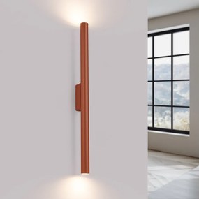 Lampa ścienna nowoczesny Brill, stal - 2 źródło światła 3000K - L.2.5 x H.50 cm - ochra czerwona