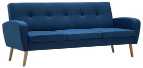 Trzyosobowa sofa pikowana niebieska L3-L91