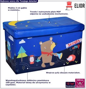 Pufa z pojemnikiem na zabawki miś B5-N41