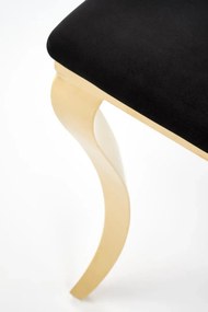 Krzesło tapicerowane K556 VELVET czarne/złote HALMAR