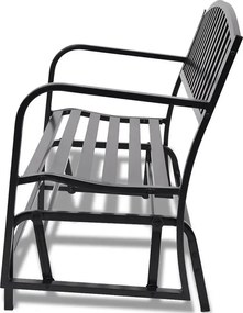 Czarna ławka-huśtawka ogrodowa - Roks