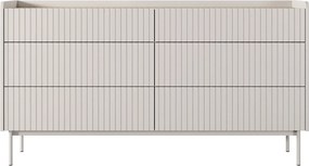 Komoda: 6 szuflad, kaszmir, 153 x 82,2 x 38 cm