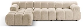 Beżowy narożnik modułowy z materiału bouclé (lewostronny) Bellis – Micadoni Home