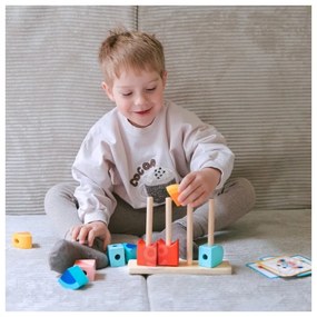 Tooky toy  kreatywne drewniane klocki przestrzenne 3d krab