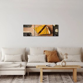 Obraz - Ciasto dyniowe (z zegarem) (90x30 cm)
