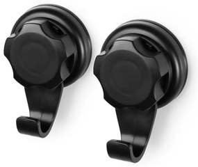 Zestaw 2 czarnych samoprzylepnych haczyków ściennych Compactor Bestlock Black Small Hooks
