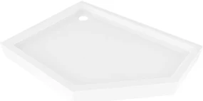 Mexen Flow+ brodzik pięciokątny prawy 90 x 80 cm, biały połysk - 46P108090RH