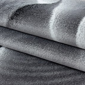 Dywan nowoczesny Parma Wstęgi szaro-czarny 80 cm x 300 cm