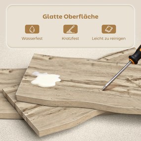 HOMCOM Stolik kawowy, stolik boczny z nogami ze stali, blat o grubości 4 cm, stolik do salonu 100 x 50 x 45 cm, Dąb+Czarny | Aosom PL