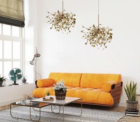 Designerska lampa wisząca Monete Single, złota