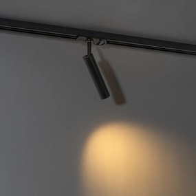 Nowoczesny reflektor czarny do systemu szynowego 1-fazowego - Iconic Ivy