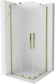 Mexen Velar Duo kabina prysznicowa rozsuwana 90 x 90 cm, szron, złota - 871-090-090-32-50