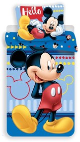 Bawełniana jednoosobowa pościel dziecięca 140x200 cm Mickey "Hello" – Jerry Fabrics