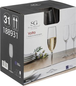 Kieliszki do szampana VOLTA, 6 sztuk x 210 ml