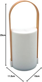 LED lampa stołowa z uchwytem LUNARI 25 cm, biała