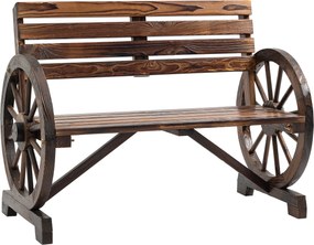 Outsunny Ławki Ogrodowe Drewniane - Krzesło Ogrodowe Koło, Małe i Duże, Do 240 kg | Aosom PL