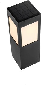 Lampa stojąca zewnętrzna czarna 40 cm z możliwością ściemniania i czujnikiem na panel słoneczny - Charlotte