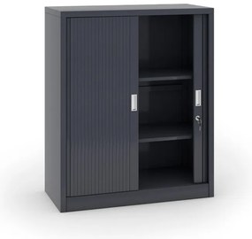 Szafa metalowa z drzwiami rolowanymi, 1200 x 1000 x 450 mm, ciemnoszary