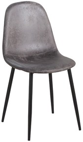 Czarne krzeso Teok w stylu vintage ze sztucznej skóry