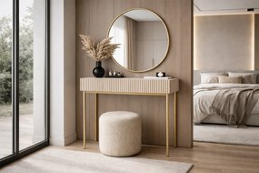 Toaletka Nicole ze złotym lustrem 60 cm - kaszmir / złote nóżki